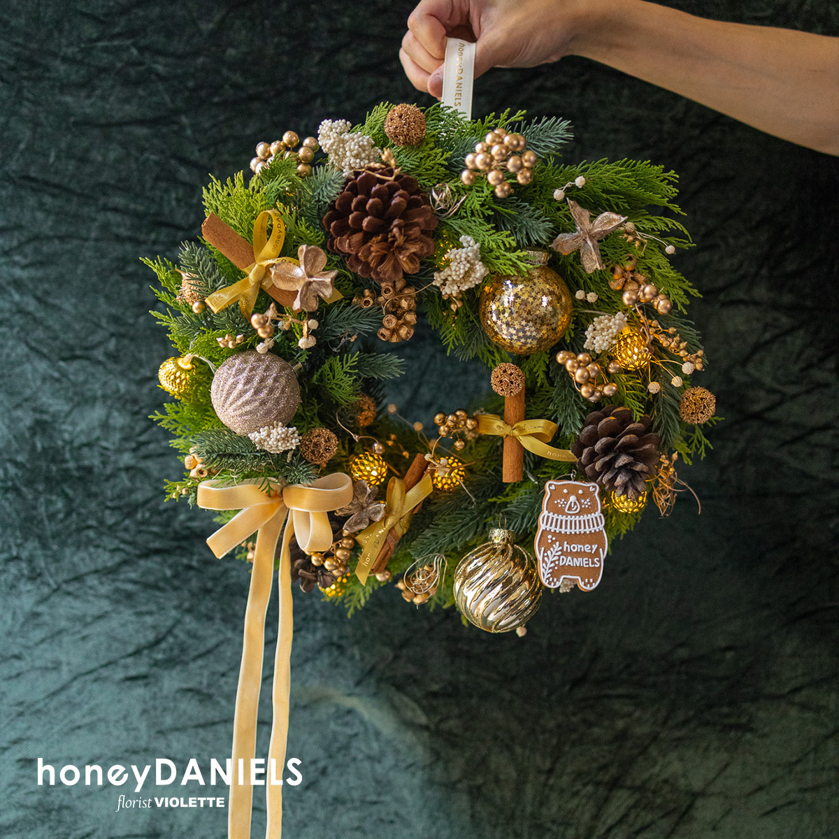 暖銅棕・聖誕花圈【 11/25依序出貨 】