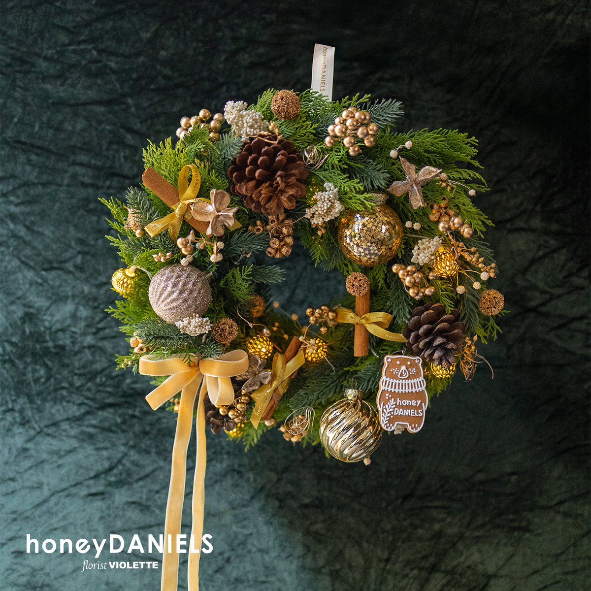暖銅棕・聖誕花圈【 11/25依序出貨 】