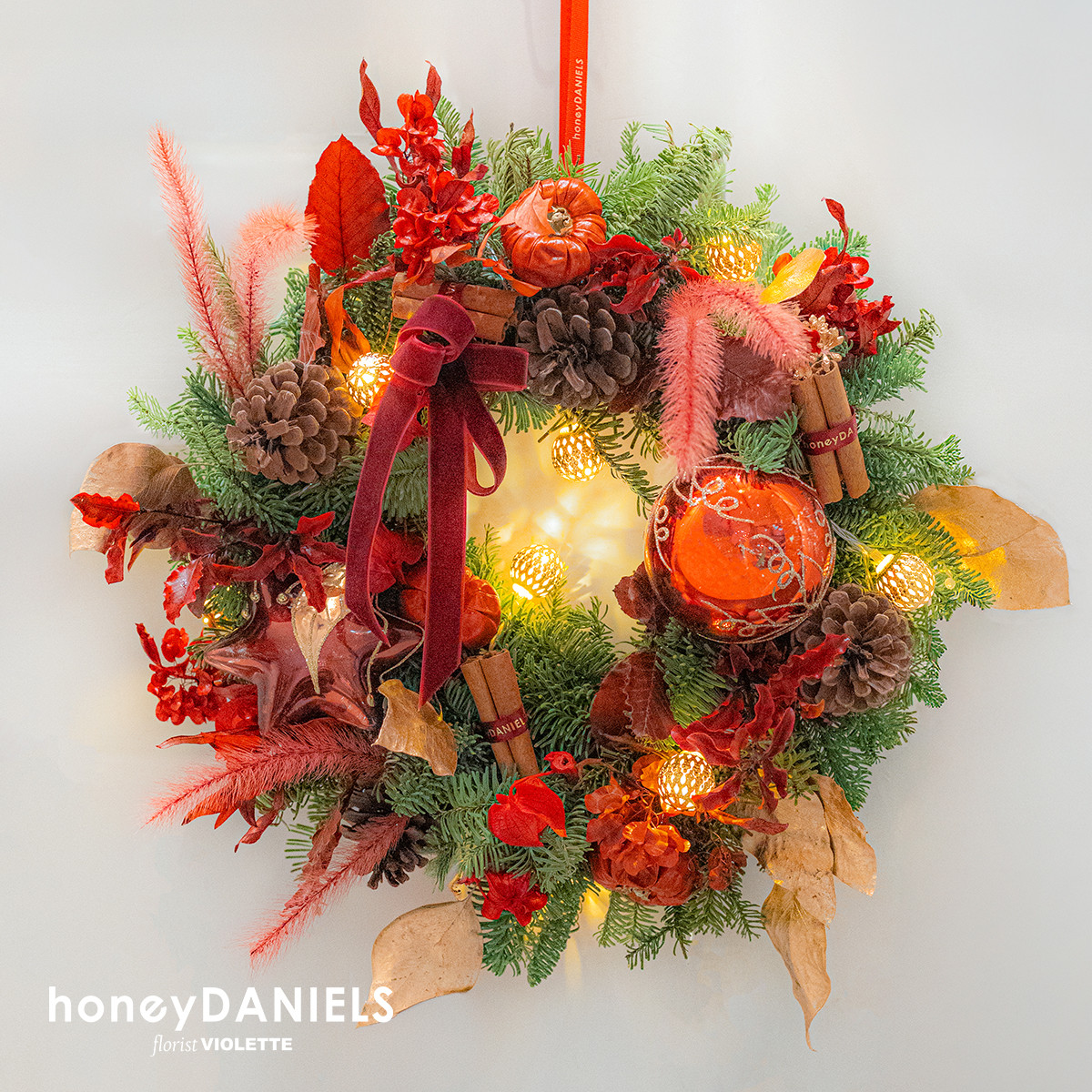 映紅・聖誕花圈（全諾貝松限定）【 12/8依序出貨 】